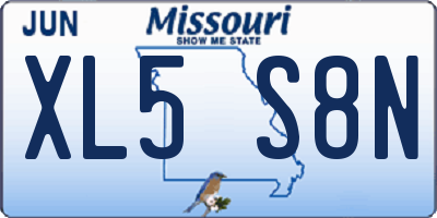 MO license plate XL5S8N