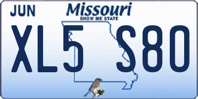 MO license plate XL5S8O