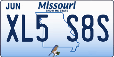 MO license plate XL5S8S
