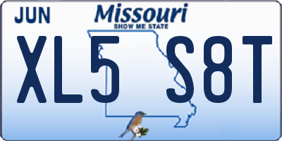 MO license plate XL5S8T