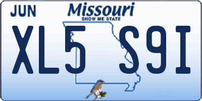 MO license plate XL5S9I