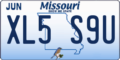MO license plate XL5S9U
