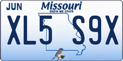 MO license plate XL5S9X