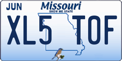 MO license plate XL5T0F