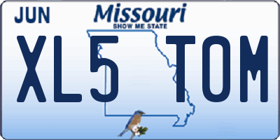 MO license plate XL5T0M
