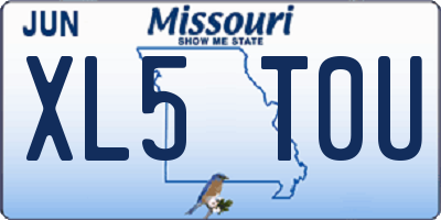 MO license plate XL5T0U