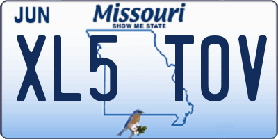 MO license plate XL5T0V