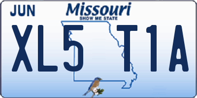 MO license plate XL5T1A