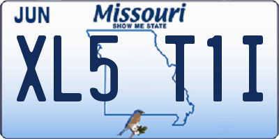 MO license plate XL5T1I