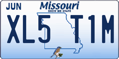 MO license plate XL5T1M