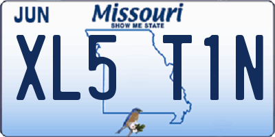 MO license plate XL5T1N