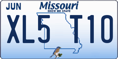 MO license plate XL5T1O