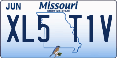 MO license plate XL5T1V