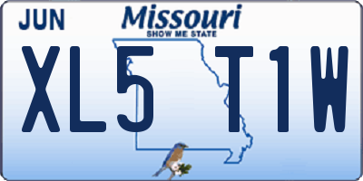 MO license plate XL5T1W
