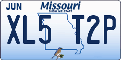 MO license plate XL5T2P