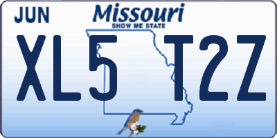 MO license plate XL5T2Z