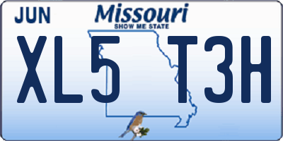 MO license plate XL5T3H