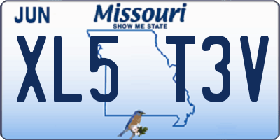 MO license plate XL5T3V