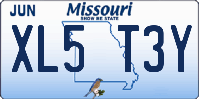 MO license plate XL5T3Y