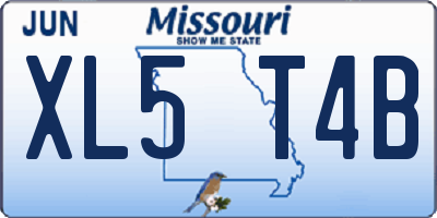 MO license plate XL5T4B