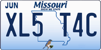 MO license plate XL5T4C