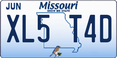 MO license plate XL5T4D