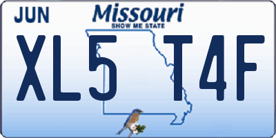 MO license plate XL5T4F