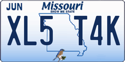 MO license plate XL5T4K