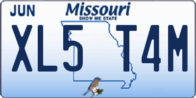MO license plate XL5T4M
