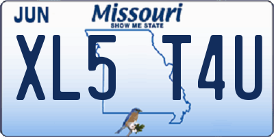 MO license plate XL5T4U