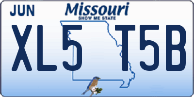 MO license plate XL5T5B