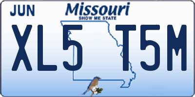 MO license plate XL5T5M