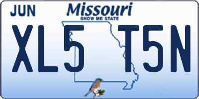 MO license plate XL5T5N