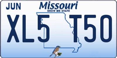 MO license plate XL5T5O