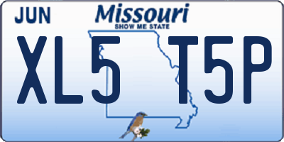 MO license plate XL5T5P