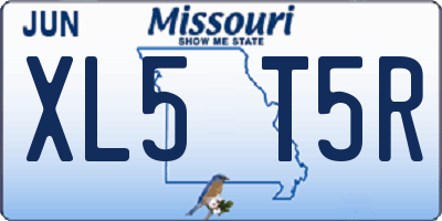 MO license plate XL5T5R