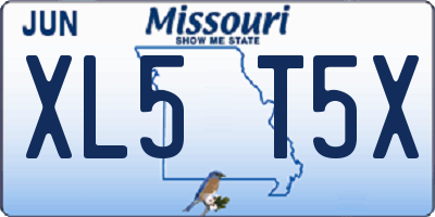 MO license plate XL5T5X