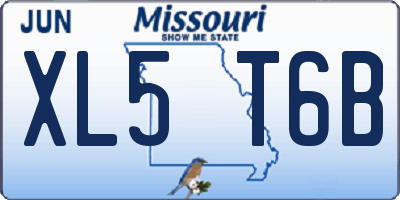 MO license plate XL5T6B