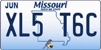 MO license plate XL5T6C