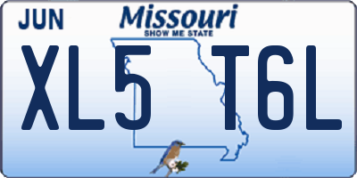 MO license plate XL5T6L