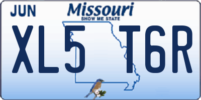 MO license plate XL5T6R