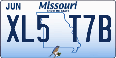 MO license plate XL5T7B