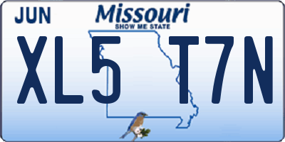 MO license plate XL5T7N