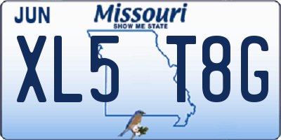 MO license plate XL5T8G