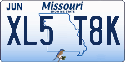 MO license plate XL5T8K