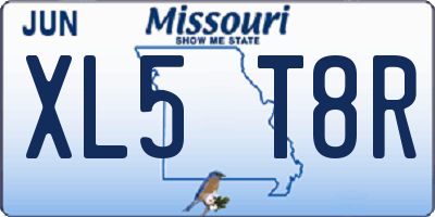 MO license plate XL5T8R