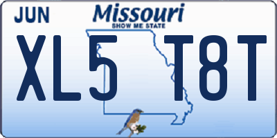 MO license plate XL5T8T
