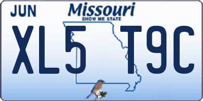 MO license plate XL5T9C