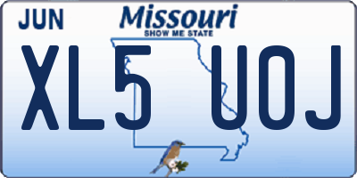MO license plate XL5U0J