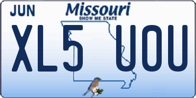 MO license plate XL5U0U